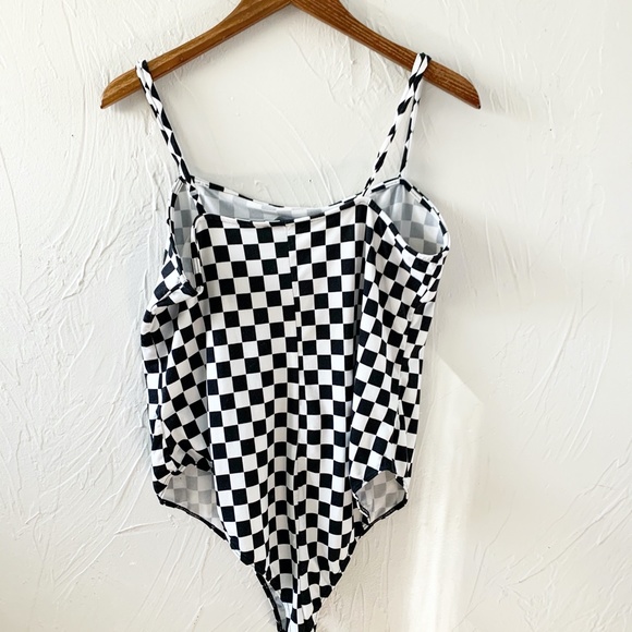 Forever 21 Plus + Black & White Check Bodysuit - Picture 5 of 8